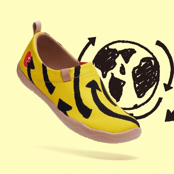 UIN Men's Loafers Painted Shoes Slip On Canvas Shoes(Recycle Toledo)NewNoBox - Picture 2 of 10